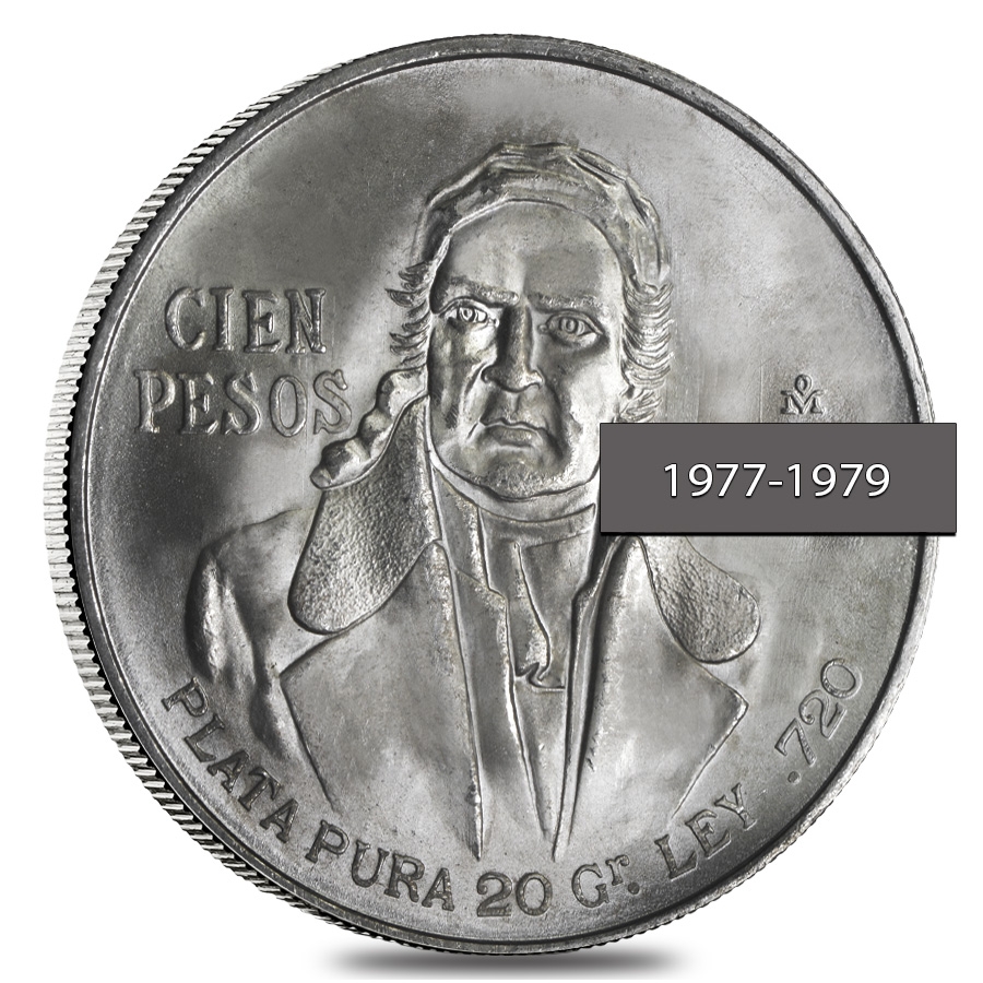 Mexico Silver 100 Pesos AU/BU Random Year