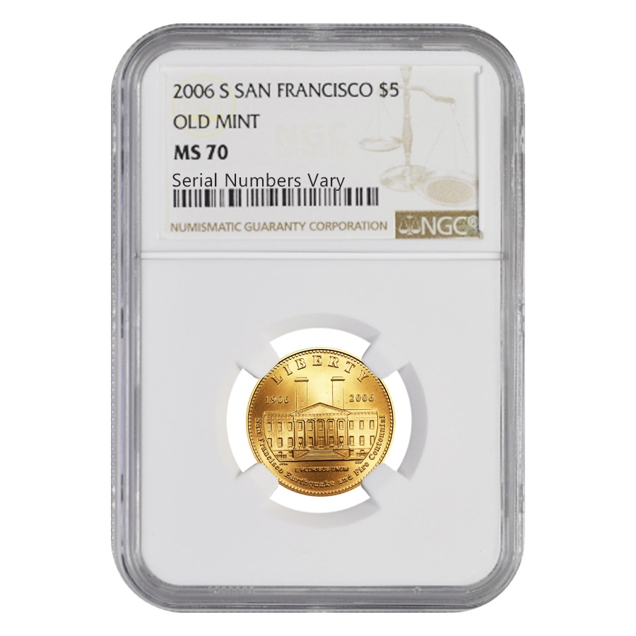 2006 S Gold $5 San Francisco Old Mint NGC MS 70