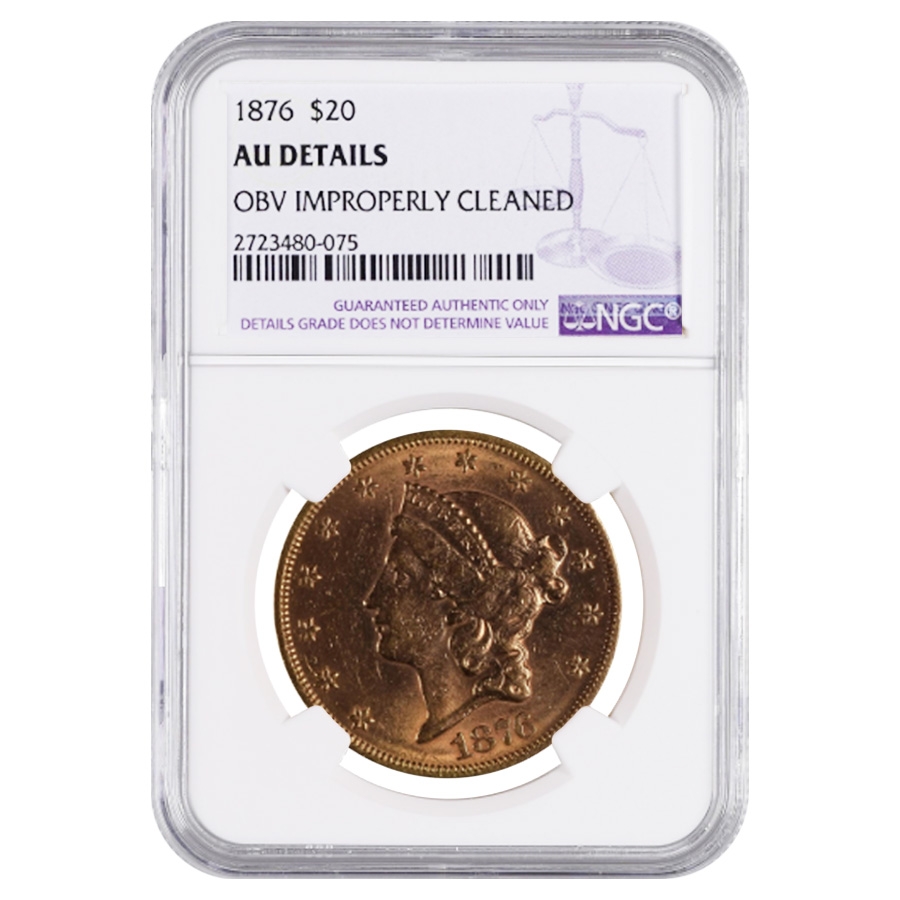 1876 $20 Liberty Head Gold Double NGC AU | Bullion Exchanges