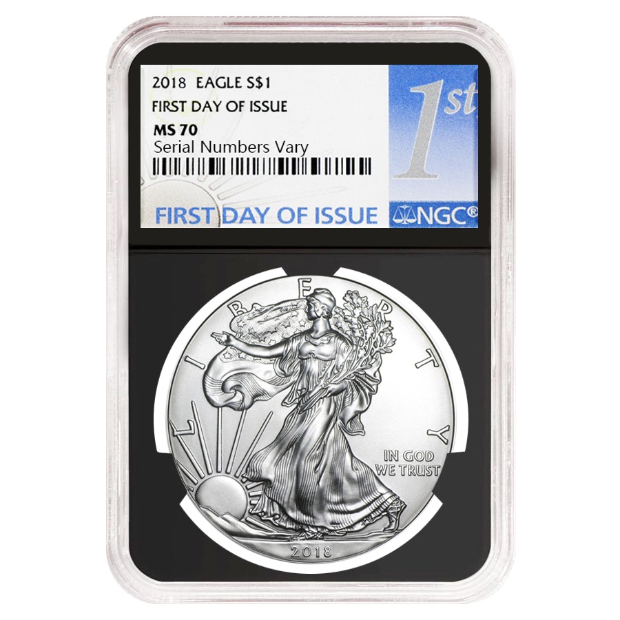 2018 1 oz Silver American Eagle $1 Coin NGC MS 70 First Day of Issue (Retro)