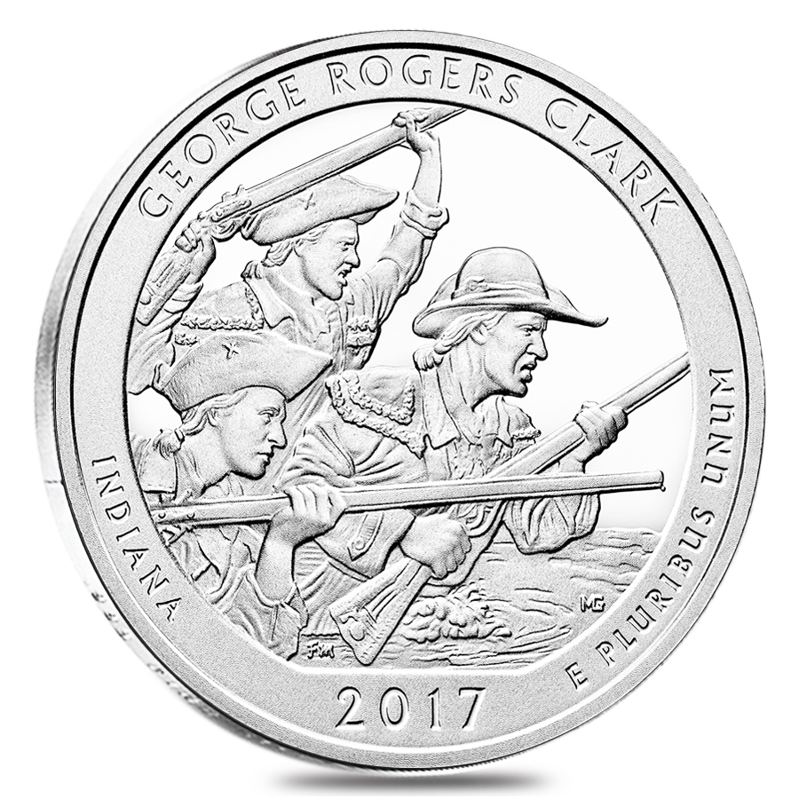 2017 5 oz Silver America the Beautiful ATB Indiana George Rogers Clark National Historical Park Coin