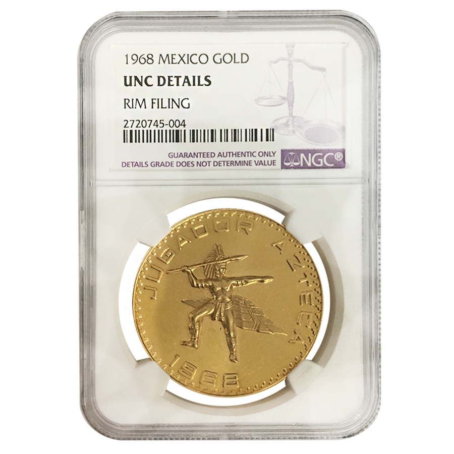 1968 Mexico Olympics Gold Medal AGW 1.2057 oz NGC UNC Details