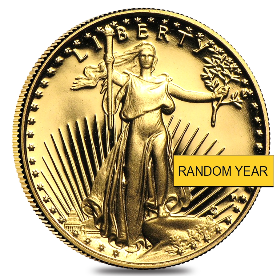 1 10 oz Proof Gold American Eagle In Cap Random Year