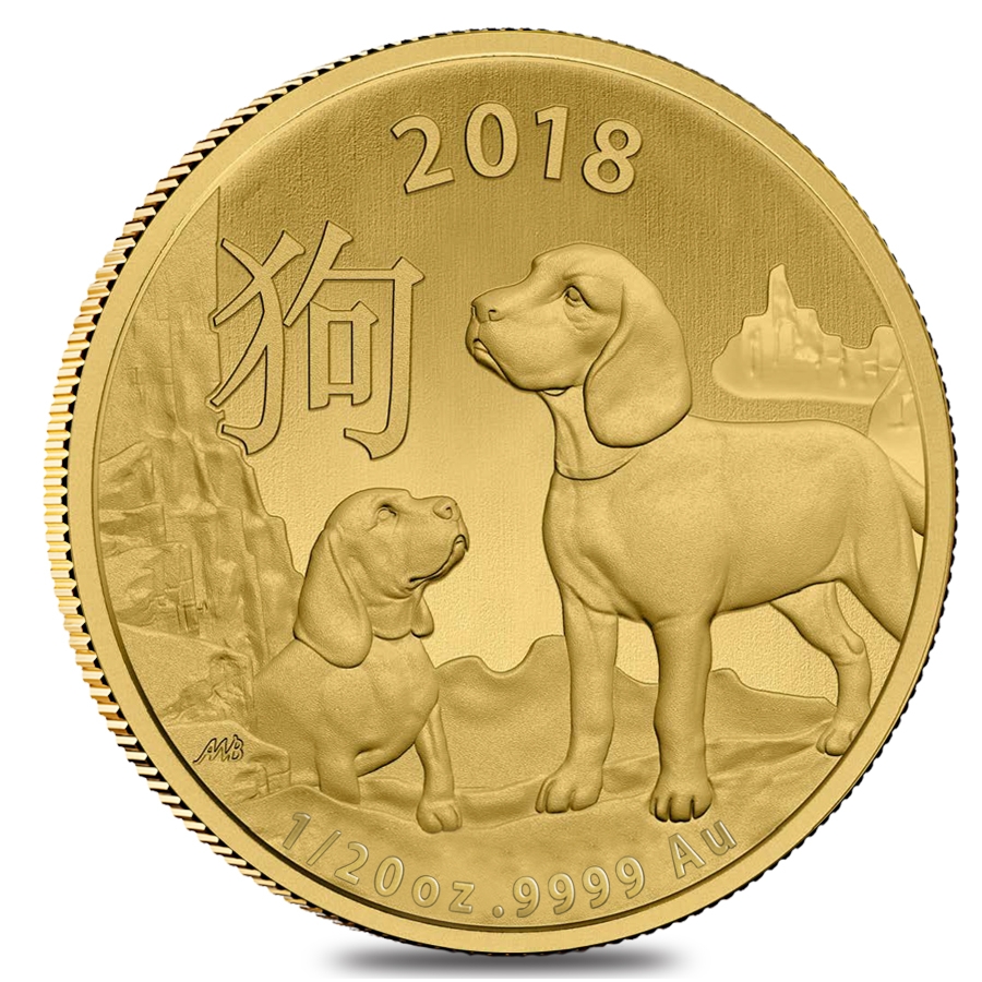 2018 1/20 oz Gold Lunar Year of the Dog Coin