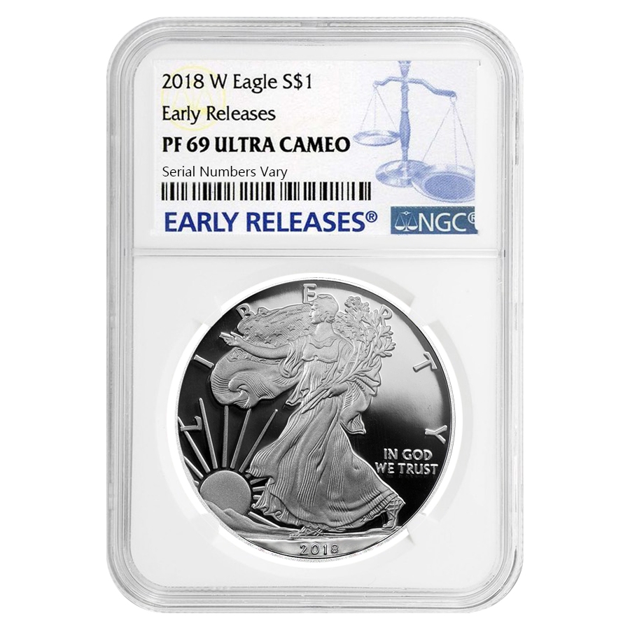 2018-W 1 oz Proof Silver American Eagle NGC PF 69 UCAM Early Releases