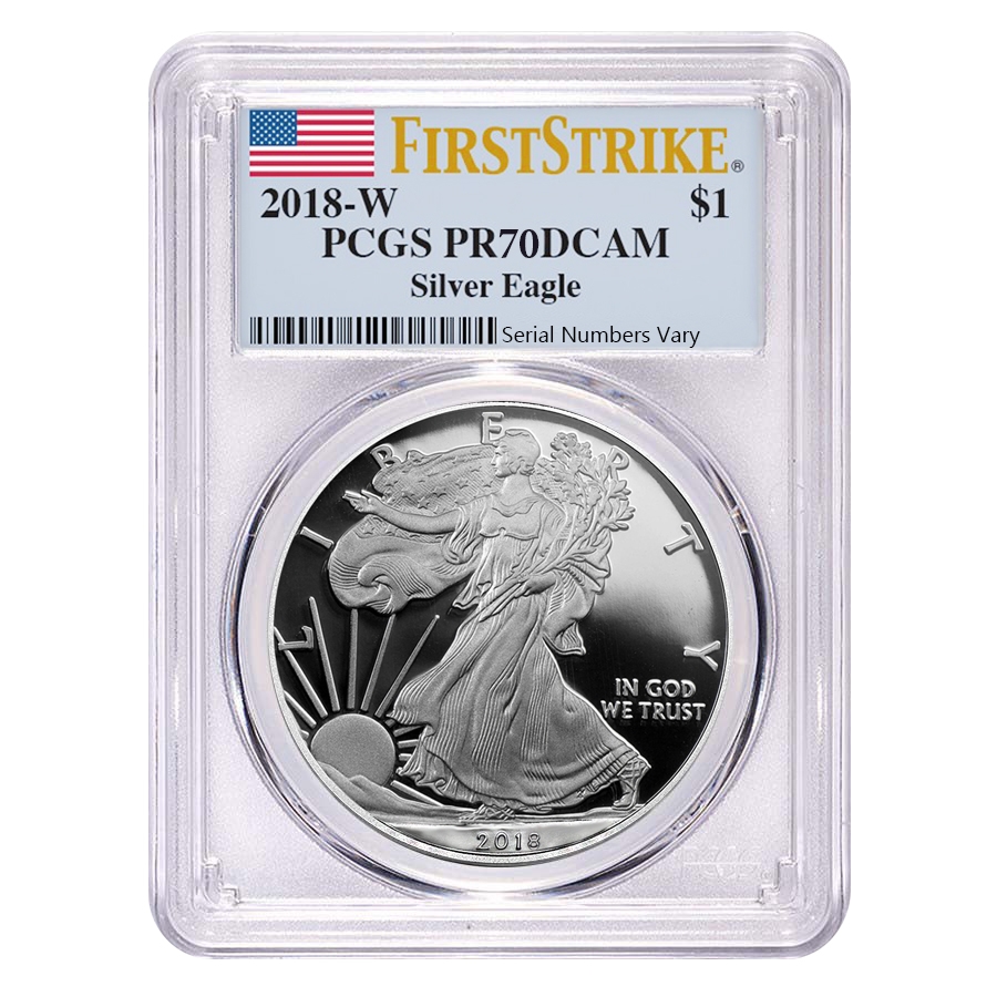 2018-W 1 oz Proof Silver American Eagle PCGS PF 70 DCAM First Strike