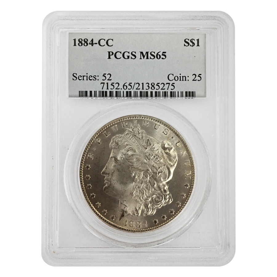 1884-CC Silver Morgan Dollar PCGS MS 65