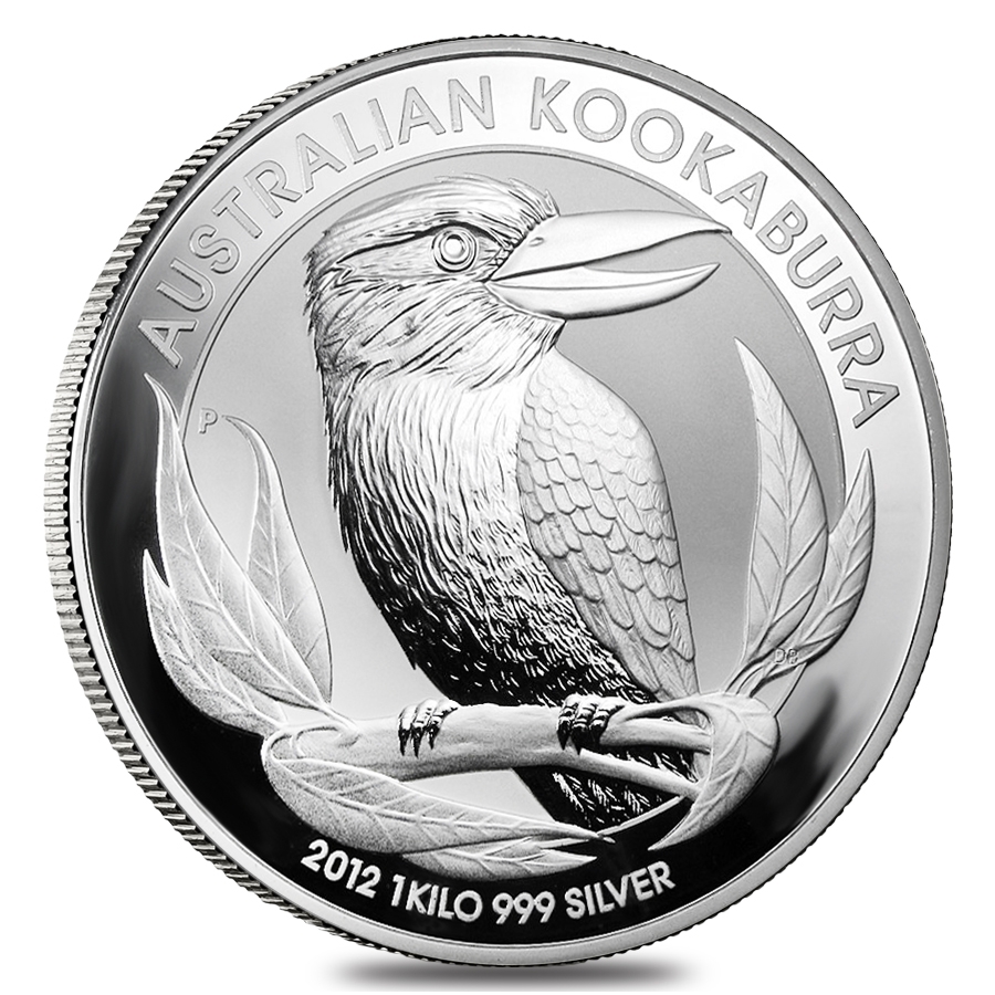 2012 1 Kilo Silver Australian Kookaburra Perth Mint .999 Fine BU In Cap