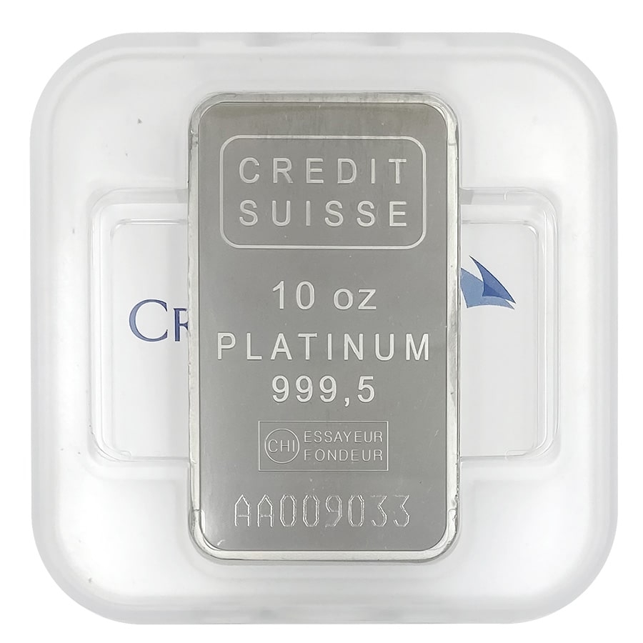 10 oz Credit Suisse Platinum Bar .9995 Fine | Bullion Exchanges