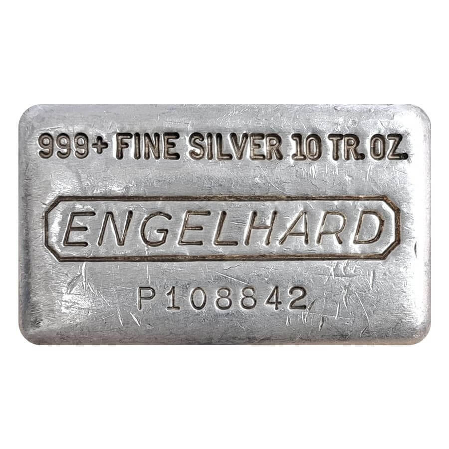 10 oz Engelhard Silver Bar (10th Series, P Prefix Variation)