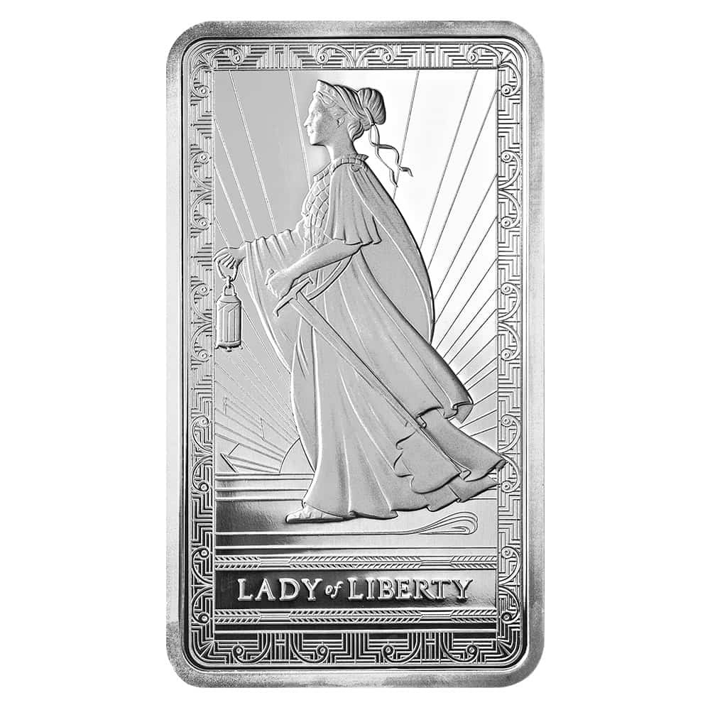1 UNZ SILVER Bar - Statue Der Liberty Silver Bar .999 Silber EUR
