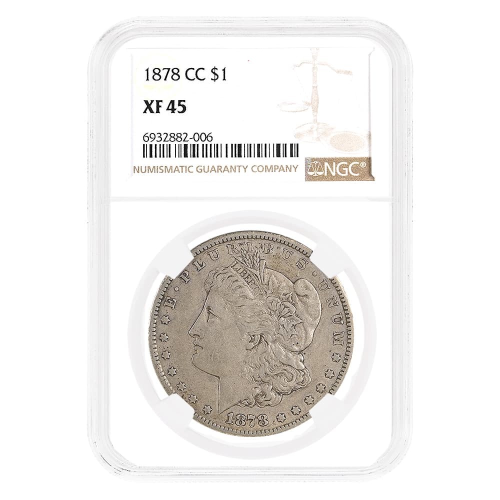 1878-CC Morgan Silver Dollar $1 NGC XF 45