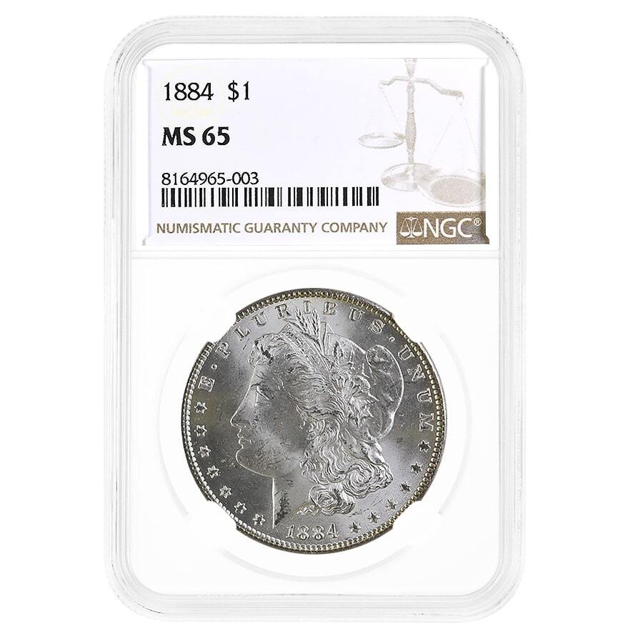 1884 Morgan Silver Dollar $1 NGC MS 65