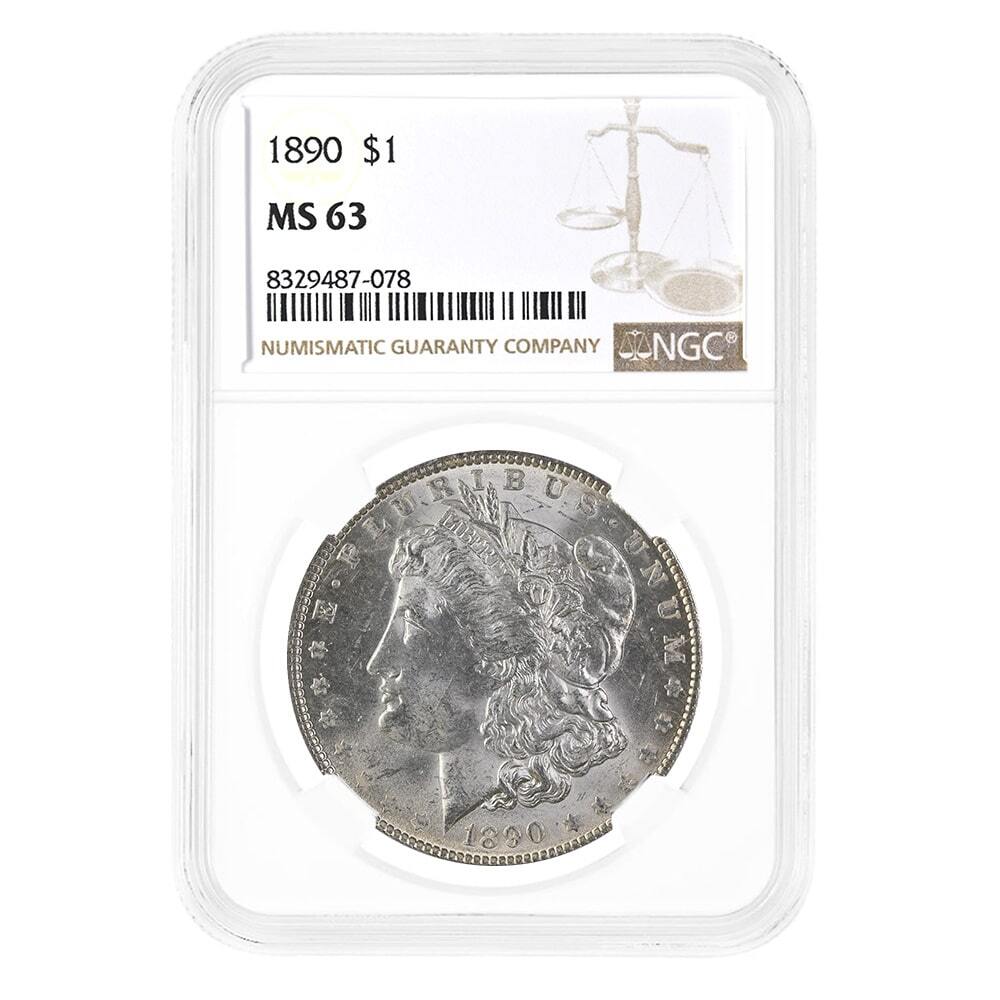 1890 Morgan Silver Dollar $1 NGC MS 63
