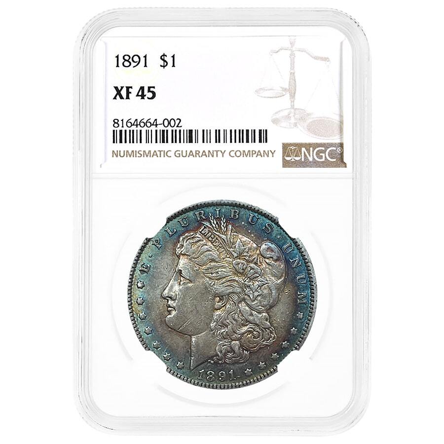 1891 Morgan Silver Dollar $1 NGC XF 45 (Toned)