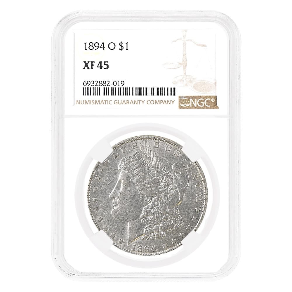 1894-O Morgan Silver Dollar $1 NGC XF 45