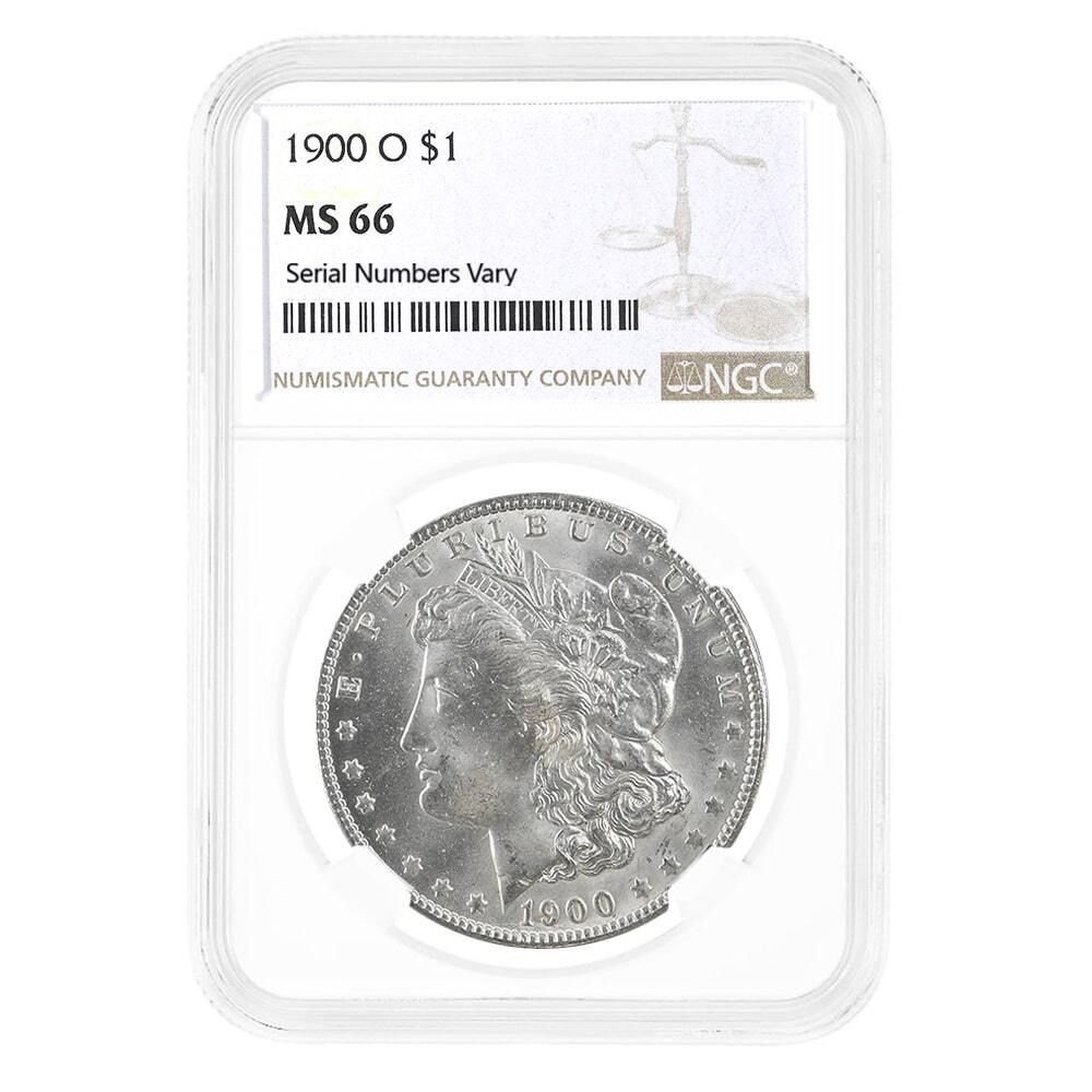 1900-O Morgan Silver Dollar $1 NGC MS 66 (US Mint, 90%)