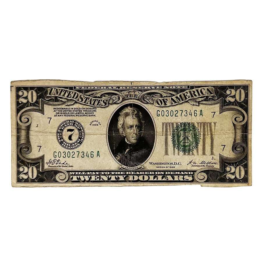 1928 $20 Federal Reserve Note United States Cull in Stock