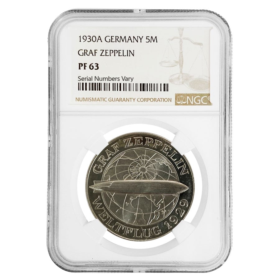 【新作入荷!!】  63 PF NGC Silver Mark 5 Zeppelin Graf A 1930 | Exchanges Bullion コレクション