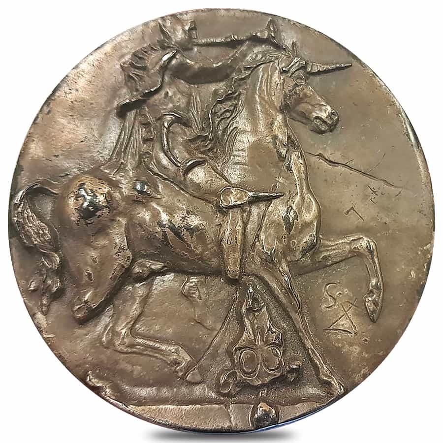 1966 9.52 oz France Salvador Dali Dionysian Unicorn Silver Medal