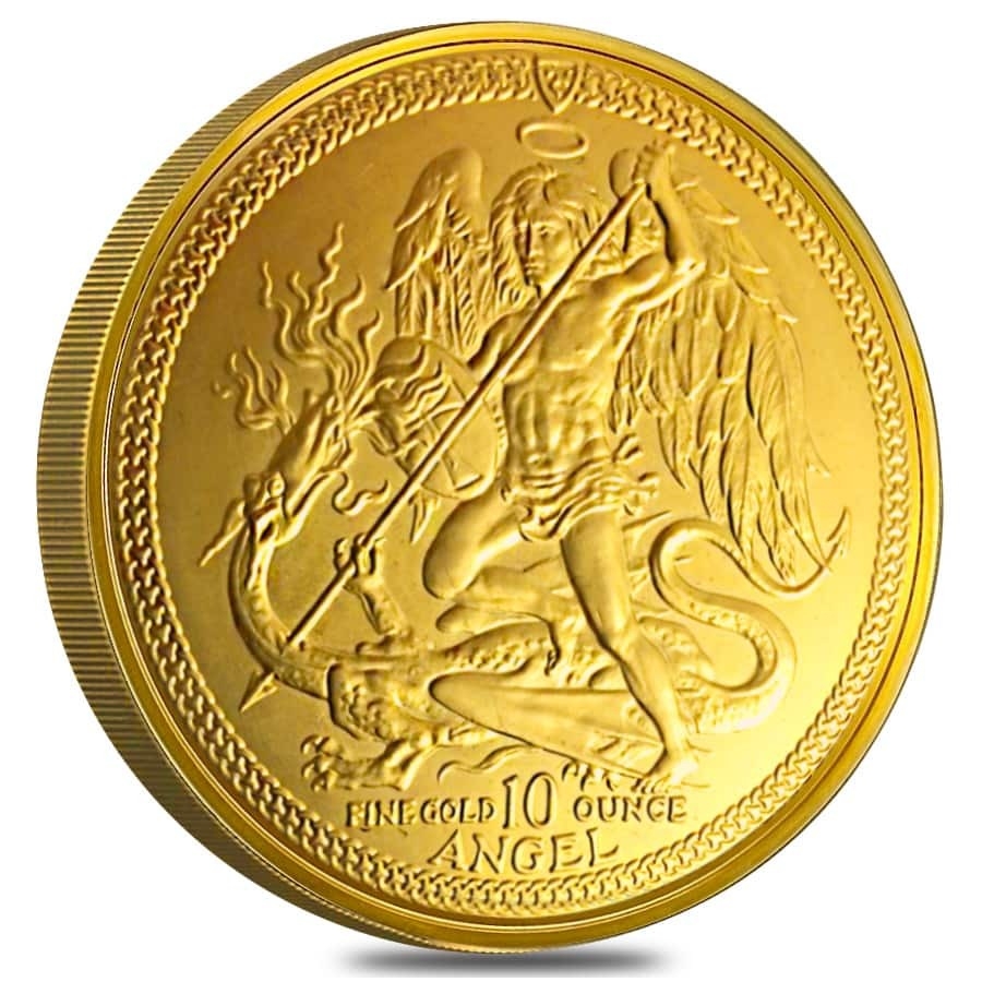 1987 Isle of Man 10 oz Gold Angel Coin BU