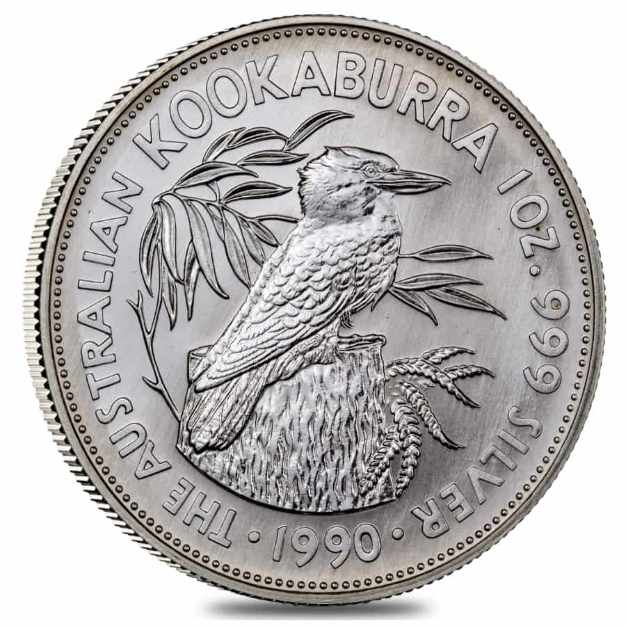 1990 1 oz Silver Australian Kookaburra Perth Mint .999 Fine BU