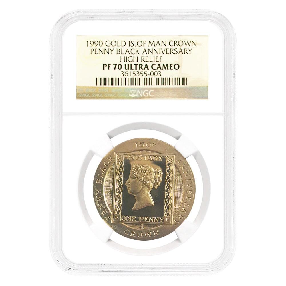 1990 Isle of Man 1 oz Penny Proof High Relief NGC PF 70 UCAM