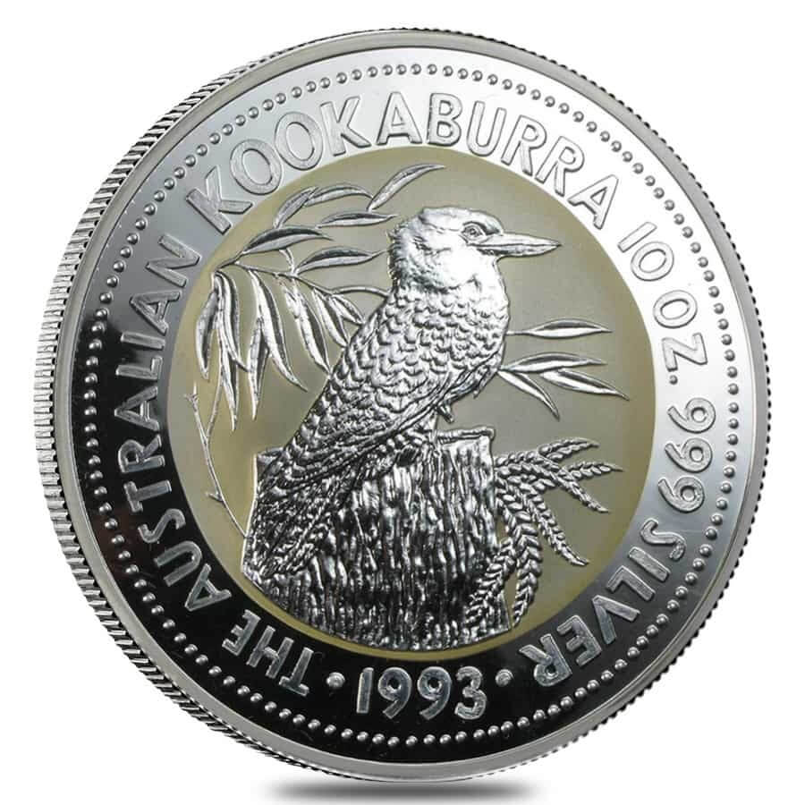 1993 10 oz Silver Australian Kookaburra Perth Mint BU