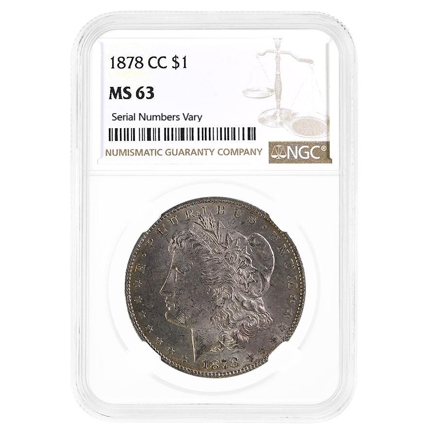 1878-CC Morgan Silver Dollar $1 NGC MS 63