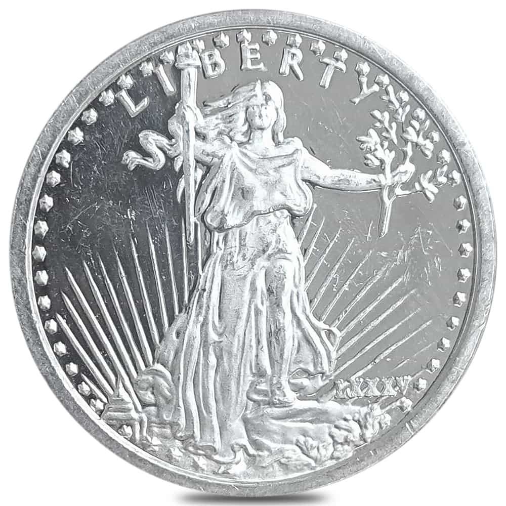 1/2 oz Johnson Matthey Saint Gaudens Silver Round .999 Fine