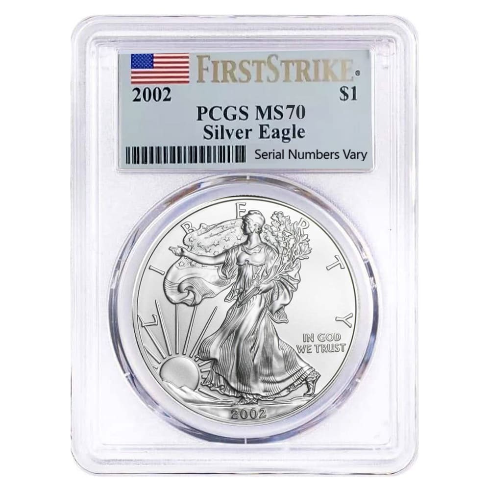 2002 1 oz Silver American Eagle PCGS MS 70 FS