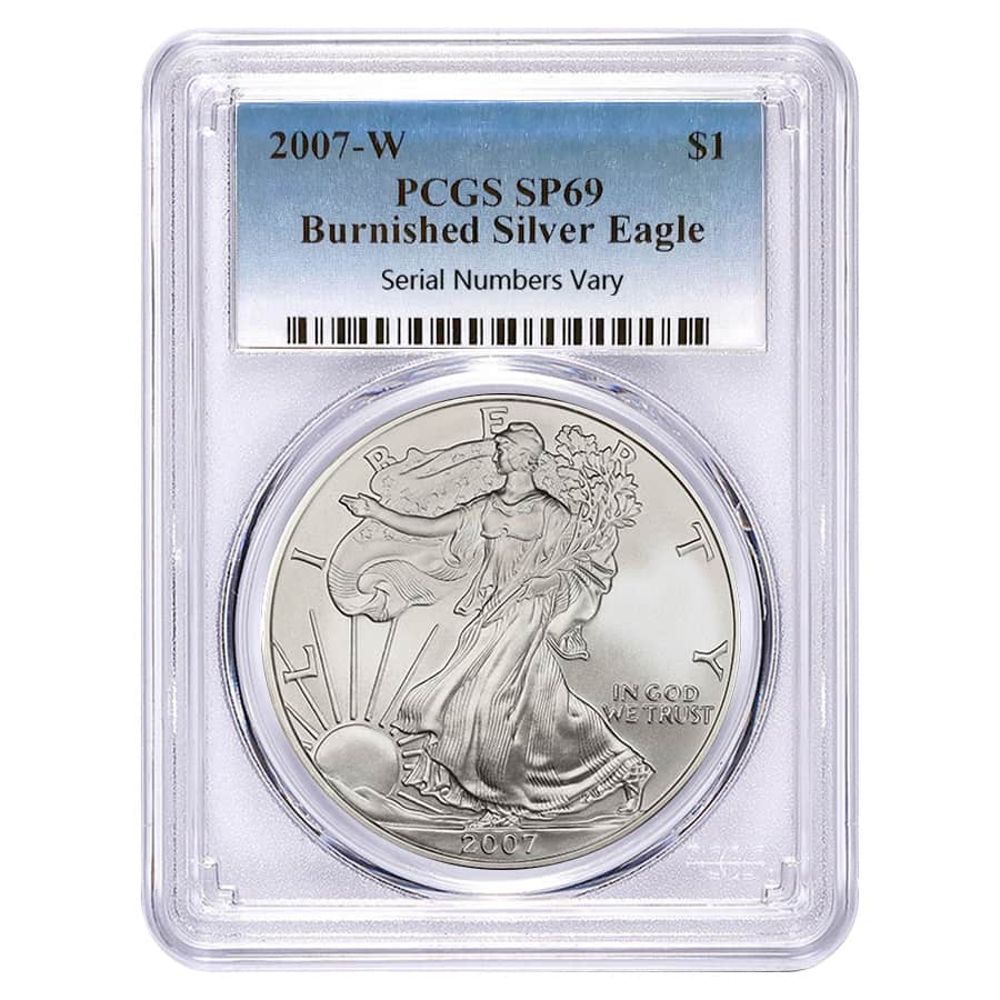 2007-W 1 oz Burnished Silver American Eagle PCGS SP 69