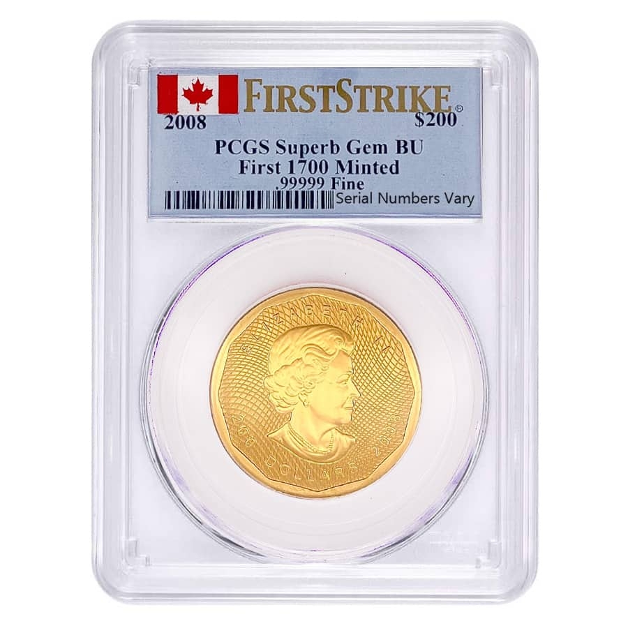 2008 1 oz Gold Maple Leaf $200 PCGS Gem BU | Bullion Exchanges