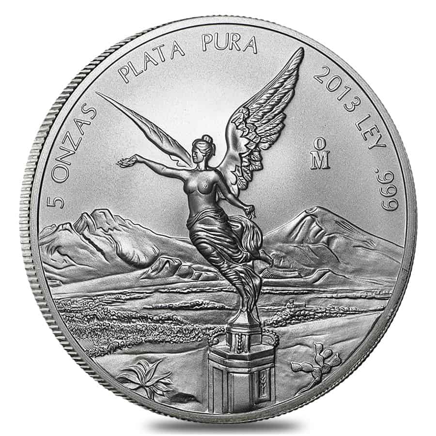 2013 5 oz Mexican Silver Libertad Coin BU