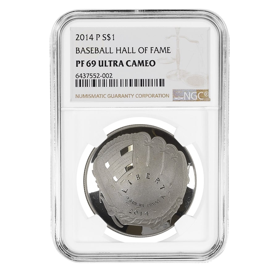 2014 Baseball Hall of Fame Silver $1 NGC PF 69|Bullion Exchanges