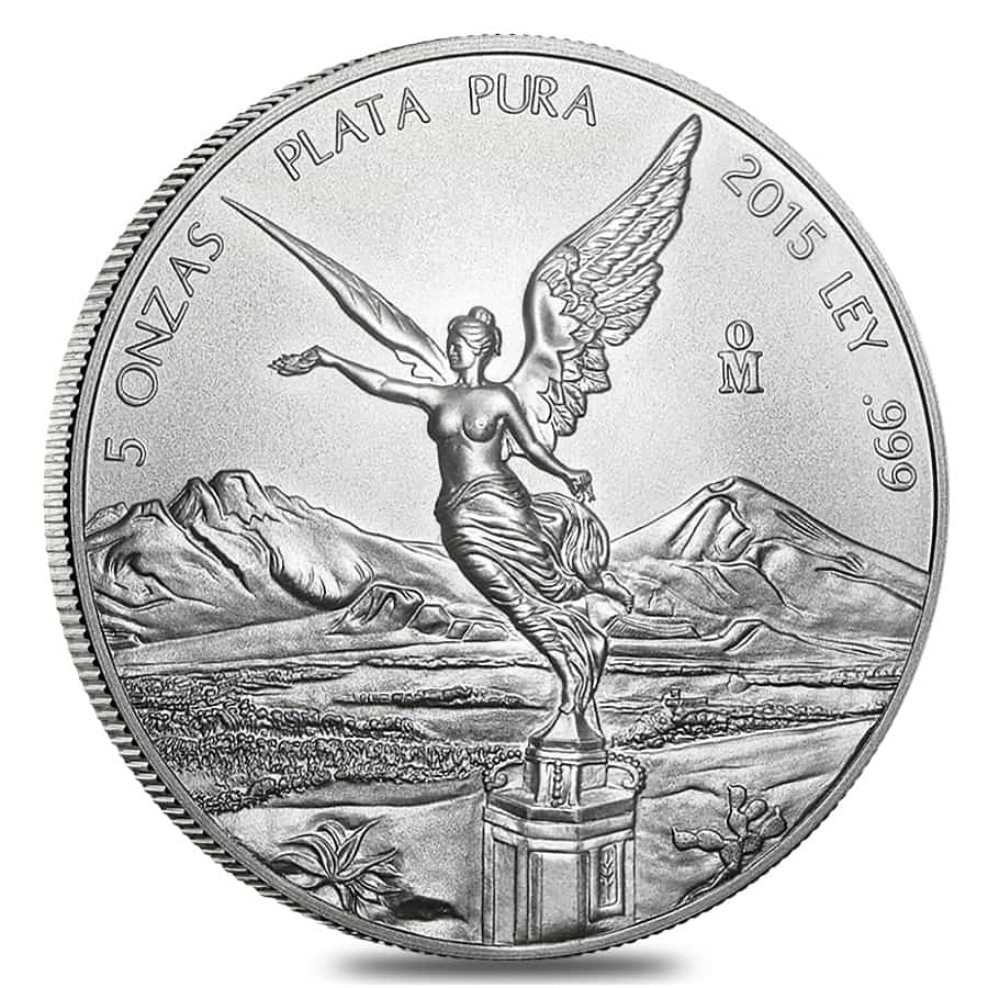 2015 5 oz Mexican Silver Libertad Coin BU