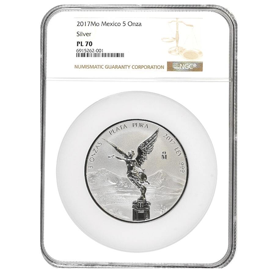 2017 5 oz Mexican Silver Libertad Reverse Proof Coin NGC PL 70