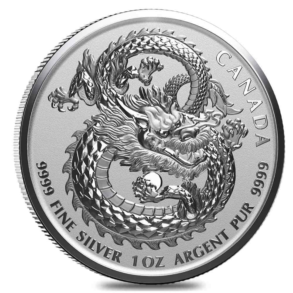 2019 Canada 1 oz Lucky Dragon Silver Coin BU (RCM)