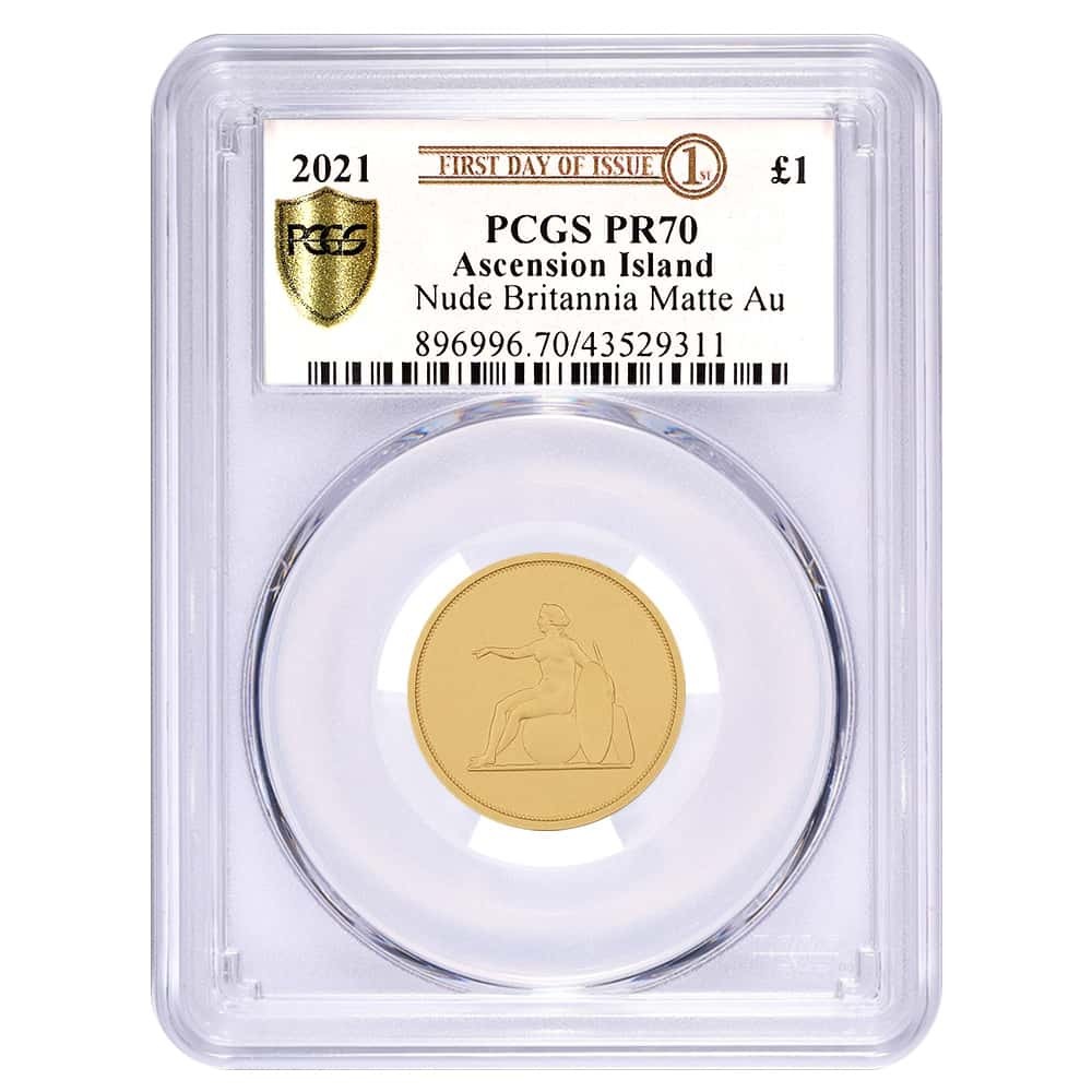 2021 0.514 oz Ascension Island Nude Gold Britannia PCGS PF 70