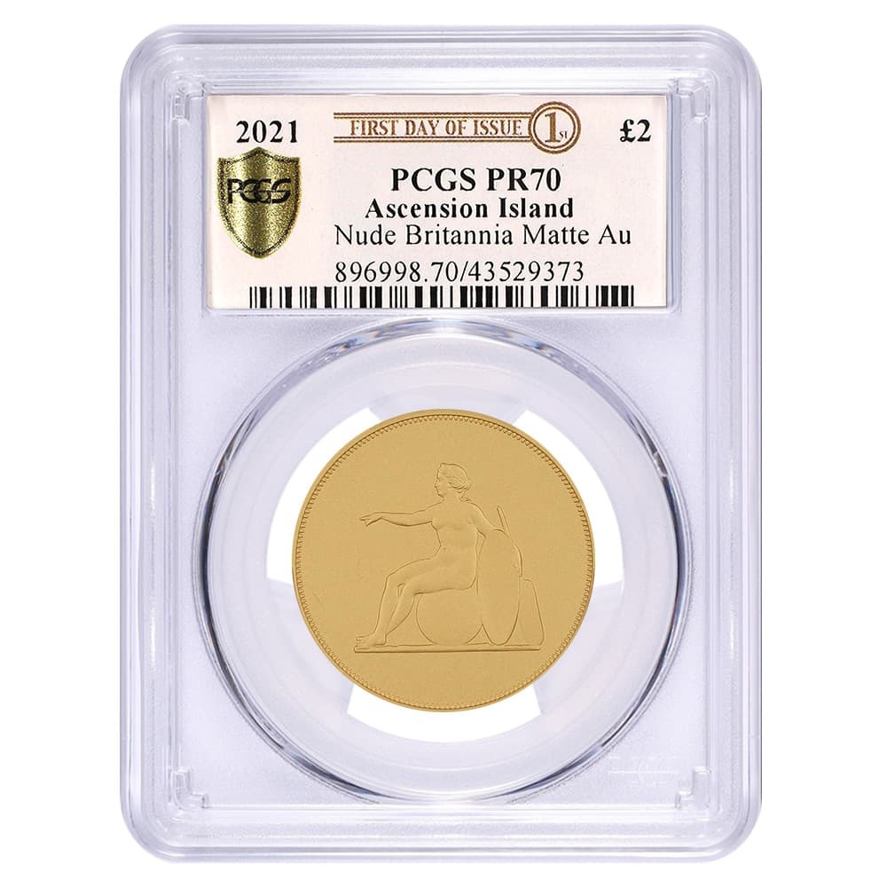2021 1 oz Ascension Island Nude Gold Britannia Coin PCGS PF 70