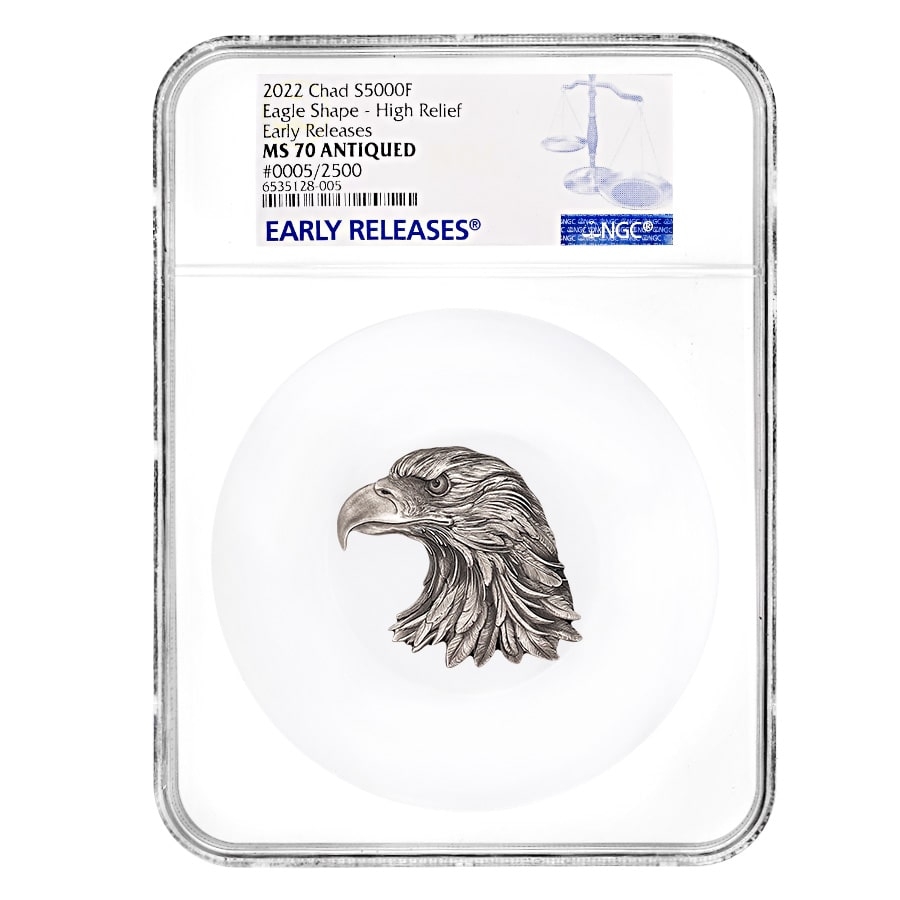2022 Chad Silver Eagle Shaped #5 NGC MS 70 ER |Bullion Exchanges