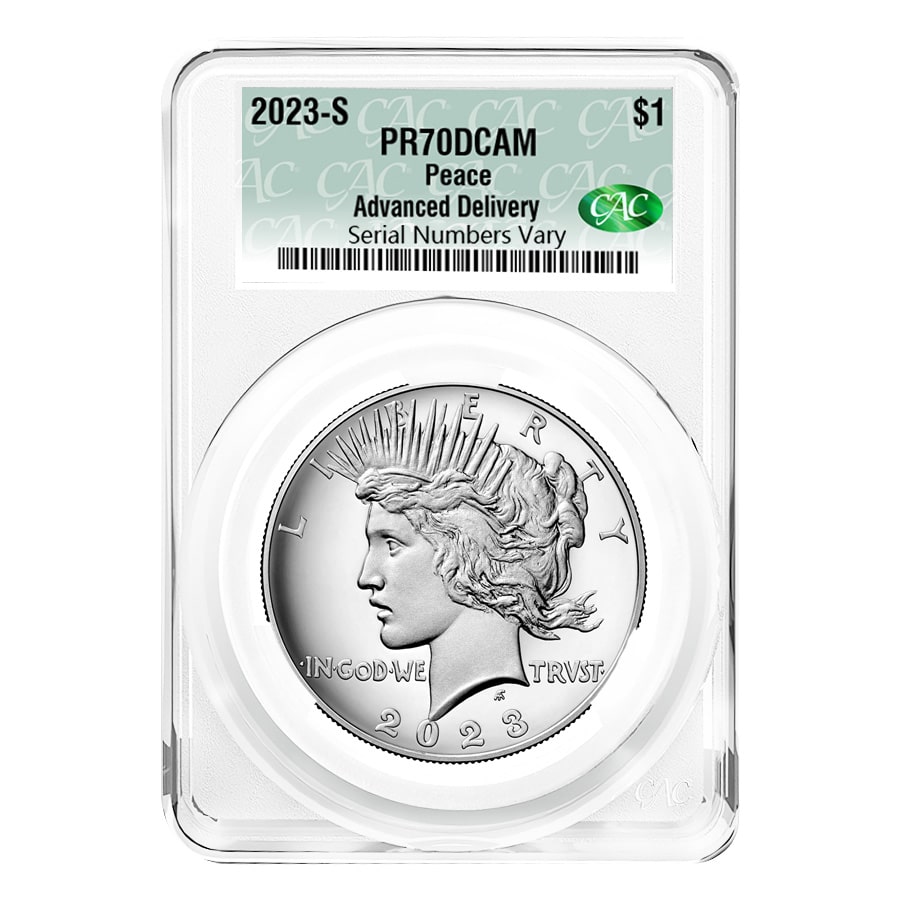 2023-S Peace Silver Dollar Proof CAC PF 70 Advanced Delivery