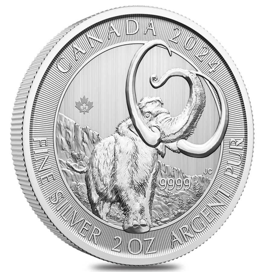 2024 Canada 2 oz Ice Age Woolly Mammoth Silver Coin BU