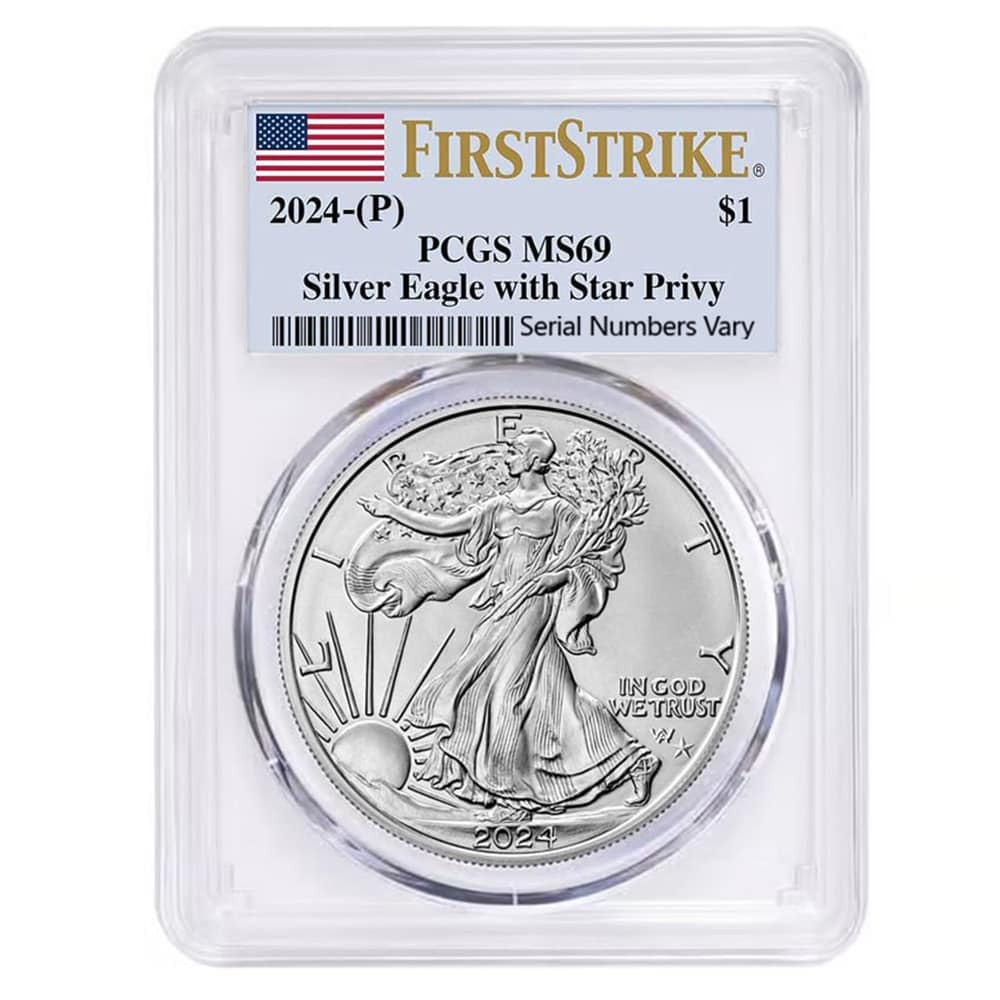 2024 (P) Star Privy 1 oz Silver American Eagle PCGS MS 69 FS (Flag)