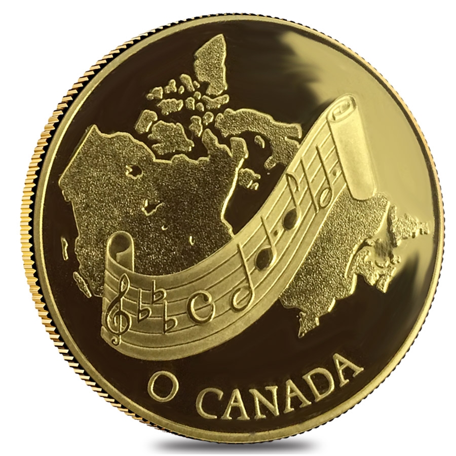 1981 Canada 1/2 oz Proof Gold $100 National Anthem Commemorative Coin