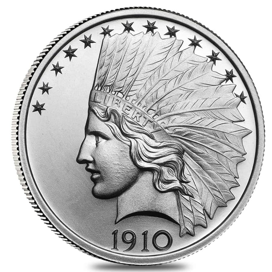 2 oz Indian Head Silver Round .999 Fine