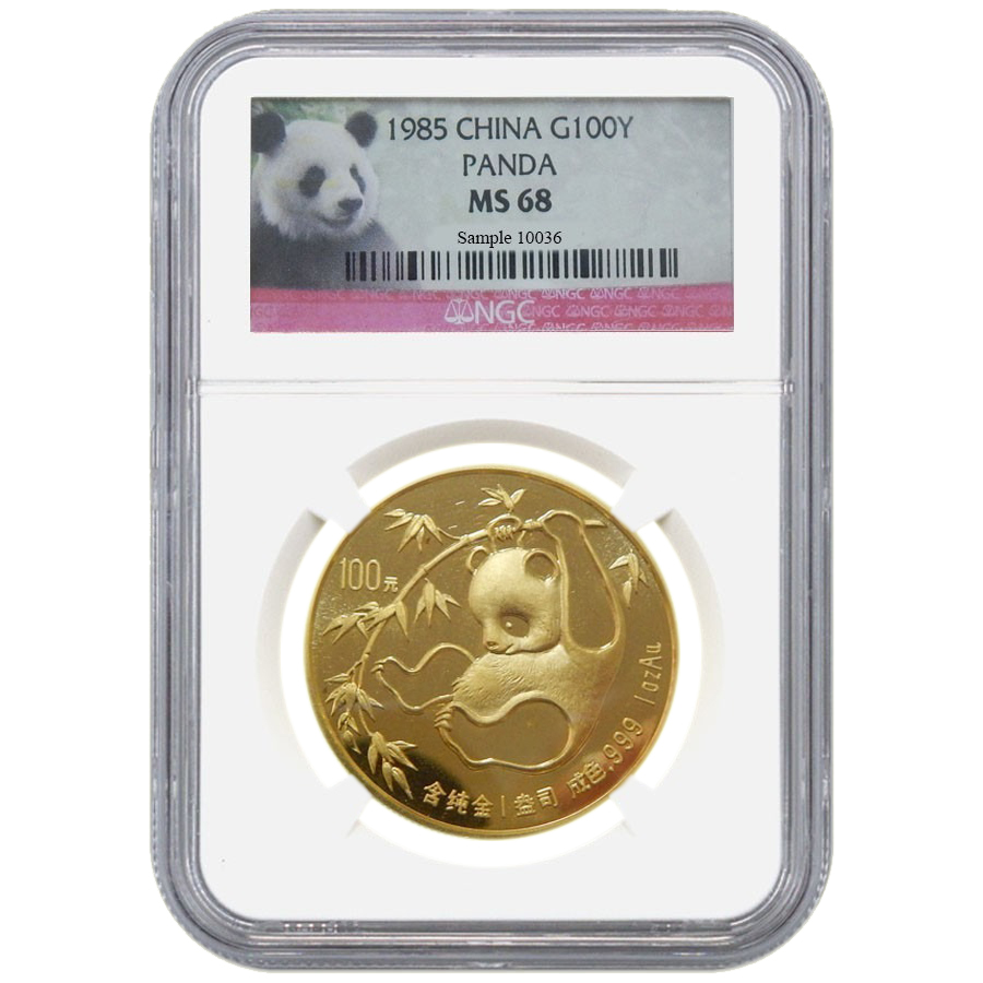 1985 1 oz Gold China Panda NGC MS 68 | Bullion Exchanges