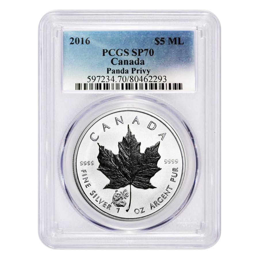 2016 Silver Maple Leaf Panda Privy PCGS SP 70 | Bullion Exchanges