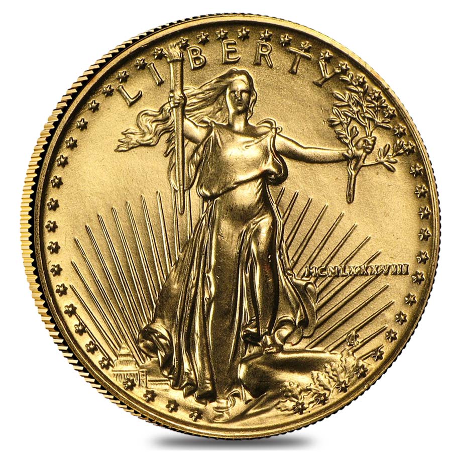 1988 1/4 oz Gold American Eagle BU (MCMLXXXVIII)