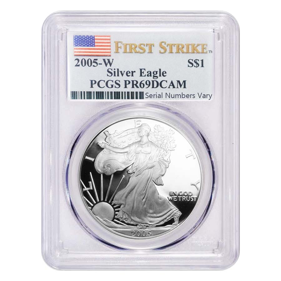 2005-W 1 oz Silver American Eagle $1 Coin PCGS PF 69 DCAM First Strike